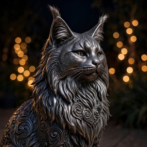 Statue chat maine coon - statue,