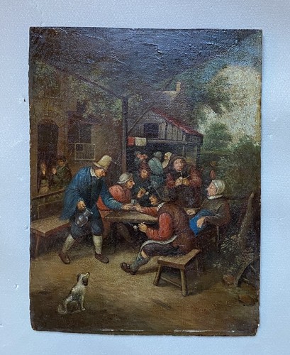 Scène homme chien taverne - scène,