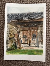 CPM BARN DOOR CASTLE OF BEAUVOIR WATERCOLOR ISABELLE MURAT