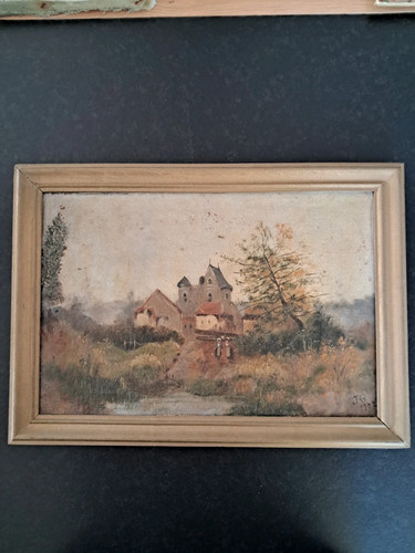 Tableau ancien huile sur toile - tableau,