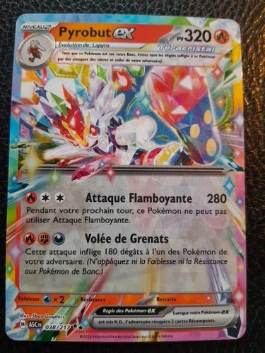Carte pokémon pyrobut - carte, ex