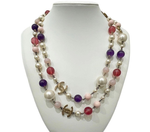 Collier long double brin