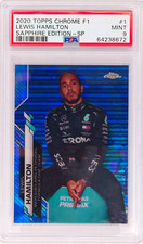 2020 Topps Chrome Sapphire F1 Formula 1 Lewis Hamilton #1 SP IV PSA 9