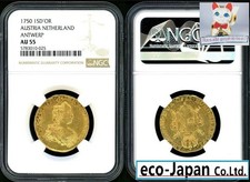 Austrian Netherlands 1750 Maria Theresa Sovereign Gold Coin NGC AU55