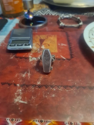 Grosse bague cercueil argent - bague,