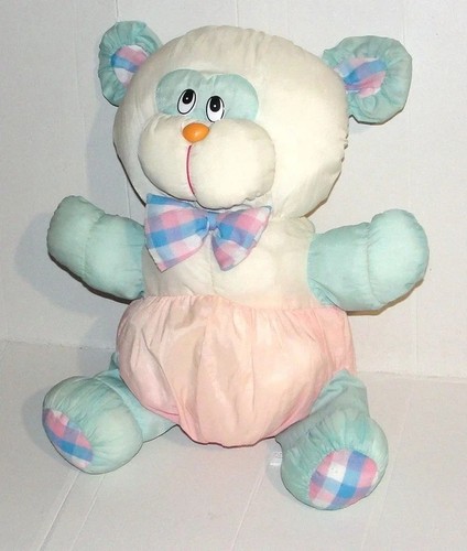 Peluche ours toile bleu - en,