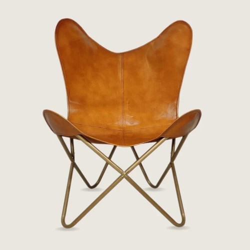 Fauteuil papillon cuir - en,