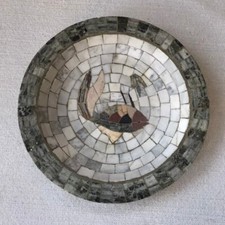 Marble Mosaic Fish Handmade Denmark Decorative Display Plate Bowl