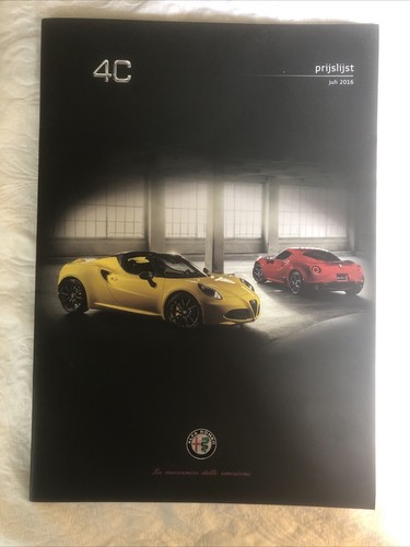 Alfa roméo tarif 2016 - 4c,