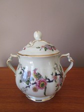 Limoges Bernardaud &Cie Sugar Bowl Model Bengali Birds Paradise / Phoenix Gilding