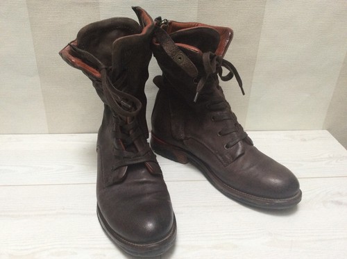 Airstep brown leather biker - brown,