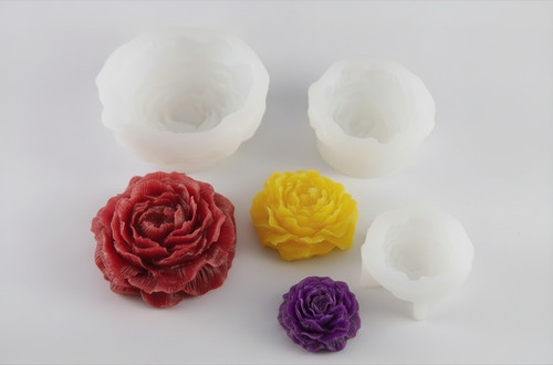 Moules silicone rose - silicone, pivoine