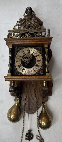 Antique dutch wall clock day - clock, 8