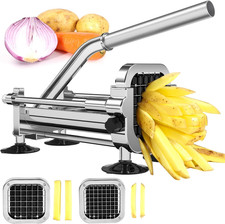 French Fry Cutter, Stainless Steel Potato Cutter with 1/2 Inch and 3/8 Inch Blad