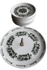 Vaisselle GIEN -service à fromage 12 couverts - 1 plateau à fromage 12 assiettes