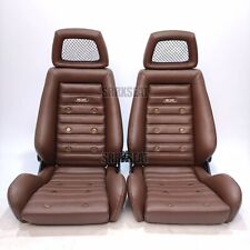 【1 PAIR】AUTHENTIC RECARO LXB CHOCOLATE RETRO AMBLA Leather Very Good Condition