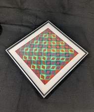 C. 1964 Victor Vasarely "0519 Banya" Serigraph 23.75" At The Diagonal.