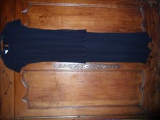 Vintage robe  voile,noire,rayonne.Made in USA.Trés peu portée.