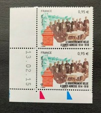 Paire timbre France daté