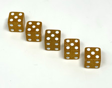 Yahtzee Deluxe Edition 1997 Gold Sparkle Replacement Dice Complete Set Of 5