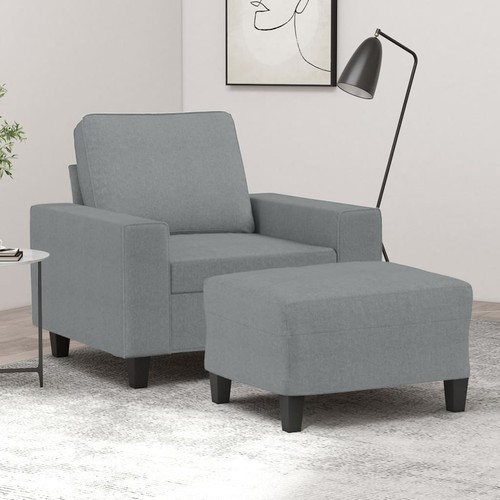 Fauteuil avec repose - -pied, gris