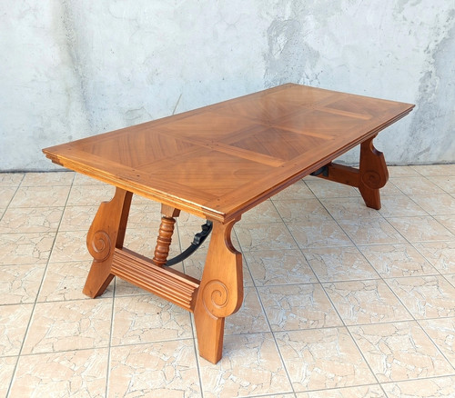 Grande table vintage noyer - table,