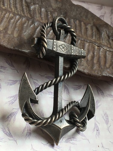 Ancienne broche geante ancre - ancienne,