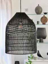 Large Java Rattan Lampshade & Fitting by MADE.COM black