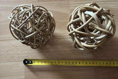 Lot boules rotin deco - boules,