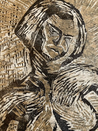 Gravure lino bois art déco - art,