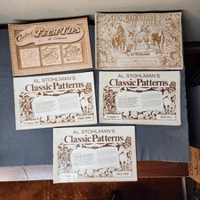 5 Al Stohlman Craftool Co. Leather Craving Books w/Designs Patterns Vol. 1 2 3