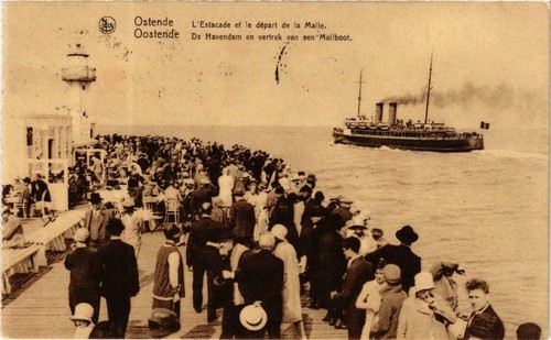 Cpa ostende estacade - cpa,