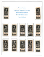 12 TIMBRES D'INSPECTION POIDS ET MESURES SÉRIE 1930 NEUF