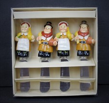 Thanksgiving Canape Knife Cheese Spreader 4-pc Set Stainless Steel Pilgrims NEW