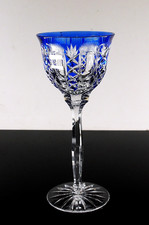 ART DECO 1 GLASS ROEMER WINE CRYSTAL BLUE SIZE THERESIENTHAL BACCARAT.