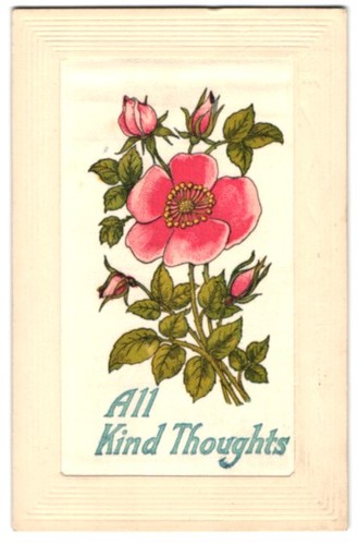 Carte postale soie rose - postale,