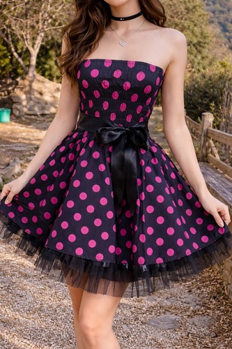 Robe noire pois - noire,
