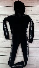 Milano Di Rouge Sweatsuit Women XS Extra Small Black Velvet Velour Spellout