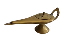 Antique Oriental Brass Oil Lamp (Burner), Aladdin Lamp Style