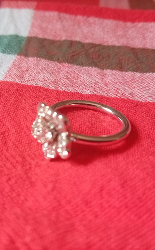 Bague fleur gris platine - gris,