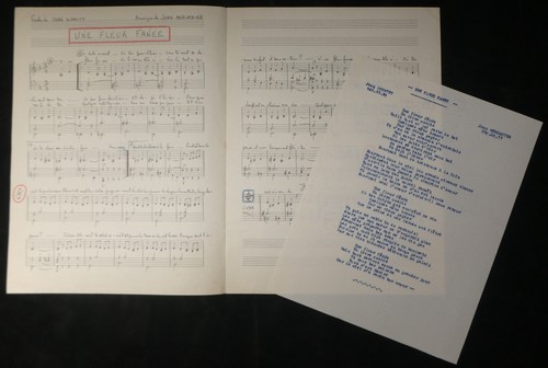 Manuscrit musical paroles - &,