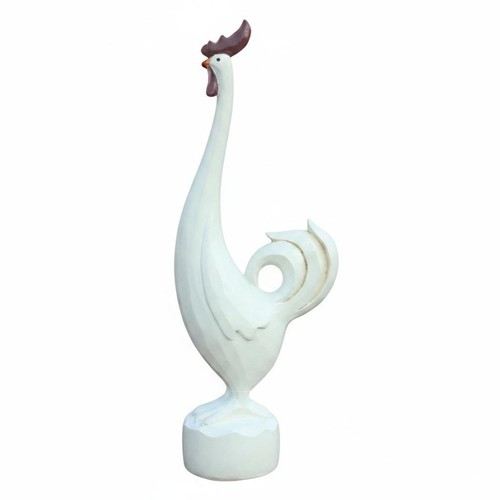 Statuette coq blanc design - coq,