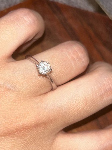 Bague solitaire blanc 18 - bague,