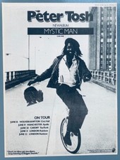 PETER TOSH 1979 original POSTER ADVERT MYSTIC MAN Monocycle UK CONCERT TOUR