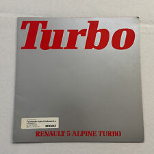 Renault 5 Alpine Turbo Car Sales Brochure Catalog Vintage Advertising DUTCH