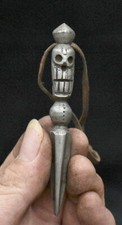 3.8 "rare antique Bouddha tibétain crâne fachi phurba Dagger stand