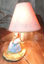 Beatrix Potter Rabbit & Bunnies Nursery Nightlight Lamp& Shade Schmid 1992 Works