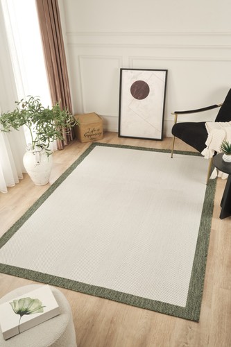Tapis sisalux 3090 vert - tapis, crème