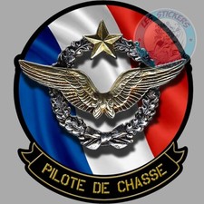 STICKER ARMEE DE L'AIR FRANCAISE AVIATION PILOTE DE CHASSE INSIGNE FRANCE PF058