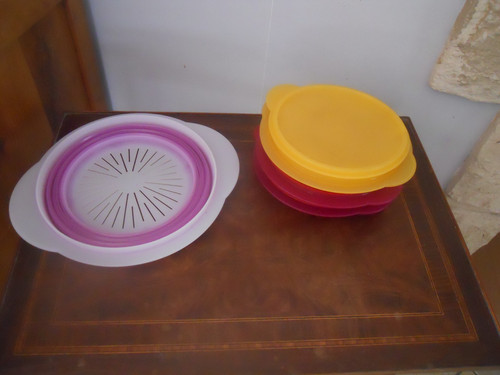 Tupperware lot 3 assiettes - tupperware,
